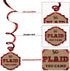 Levfla 30CT Lumberjack Party Hanging Swirls Decoration Buffalo Plaid Kids Birthday Photo Props Camping Ideas Bears Cutouts S'More Fun Door Whirls Signs Baby Shower Favor Supplies