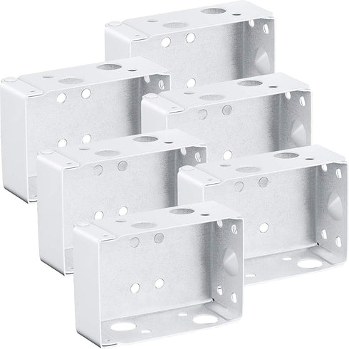 6 Pcs Blind Brackets 2 Inch Low Profile Box Mounting Bracket White Color Window Blinds Headrail Bracket