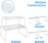 2 Pack- Simple Trending Cabinet Shelf Organizer, Kitchen Counter Shelf Rack for Pantry Organization, Expandable Stackable, White