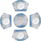 Abstract Grey Blue Round Table Placemats Set of 5 Modern Wedge Table Mats with Centerpiece Heat Resistant Washable Place mats for Indoor Outdoor Kitchen Dinning Table Decoration