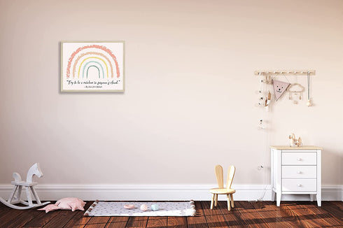 Herzii Prints Maya Angelou Quotes Wall Art Rainbow Decor - Boho Classroom Rainbow Decor, Inspirational Quotes Wall Art, Neutral Rainbow Decor Try To Be A Rainbow Quote Nursery Posters (14x11 UNFRAMED)