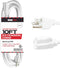 10 Ft White Extension Cord - 16/3 Durable Electrical Cable