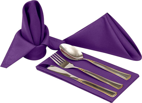 Ruvanti Kitchen Cloth Napkins 12 Pack 18X18 Inch Dinner Napkins Soft, Comfortable, Reusable Napkins, Durable Linen Napkins, Perfect Table Napkins, Purple Napkins for Dinners, Parties & Wedding.