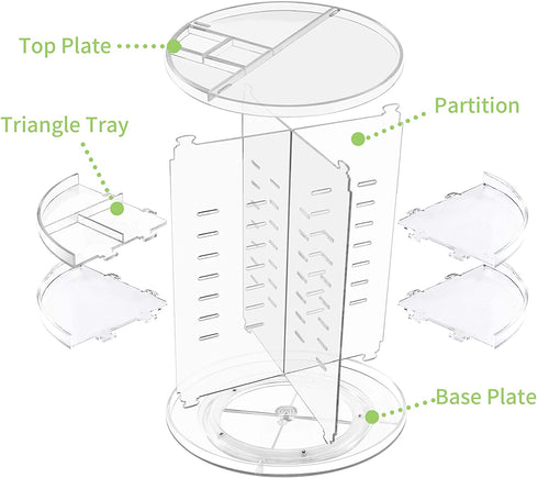 360° Rotating Makeup Organizer, Spinning Bathroom Organizer Countertop, Cosmetic Organizer Makeup Holder Shelf, Make Up Organizers and Storage for Bedroom, Transparent