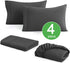 RYONGII King Size Sheet Set - 4 Piece - Super Soft Microfiber Bed Sheets - Fade Resistant Hotel Luxury Bedding - Hypoallergenic Wrinkle Resistant - Deep Pocket(Dark Gray, King)