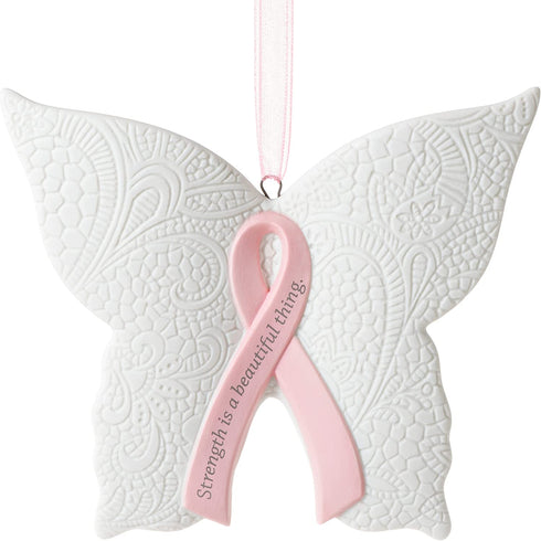 Hallmark Keepsake Christmas Ornament 2021, Strength is Beautiful Butterfly Benefiting Susan G. Komen, Porcelain