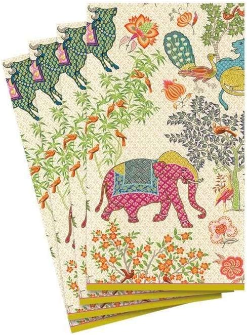 Caspari Le Jardin De Mysore Paper Guest Towel Napkins - Two Packs of 15
