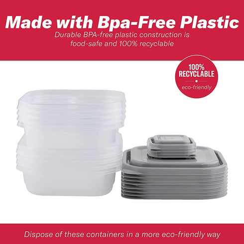 Good Cook EveryWare 24-Piece BPA-Free Plastic Food Storage Container Set, Clear/Grey, (41757)