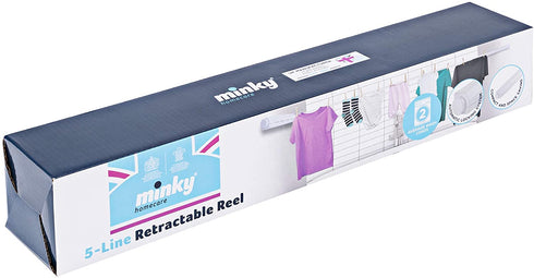 Minky Homecare - VT20600102 5 Line Retractable Clothesline, 72ft, White