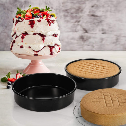6 Inch Cake Pans Set of 4, Nonstick Round Cake Pans with 120 Pieces Parchment Paper, Dishwasher Safe