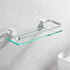 KES Aluminum Bathroom Glass Shelf Tempered Glass Rectangular 1 Tier Extra Thick Silver Wall Mounted, A4126A