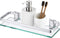 KES Aluminum Bathroom Glass Shelf Tempered Glass Rectangular 1 Tier Extra Thick Silver Wall Mounted, A4126A