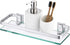 KES Aluminum Bathroom Glass Shelf Tempered Glass Rectangular 1 Tier Extra Thick Silver Wall Mounted, A4126A
