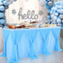 Tulle Blue Table Skirt 6FT Tulle Tablecloth Wrinkle Free Tutu Table Skirts for Birthday Party Baby Shower Wedding Bridal Shower Home Decor