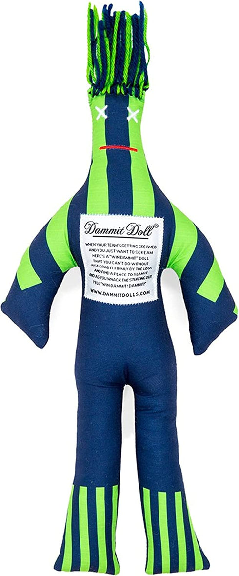Dammit Doll - Win The Contender - Navy & Lime - Stress Relief - Gag Gift - Sports Teams