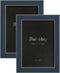 Violabbey 5x7 Picture Frames Navy Blue Set of 2, Modern Style 5 by 7 Photo Frame, High Definition Tempered Real Glass, Wall or Tabletop Display