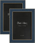 Violabbey 5x7 Picture Frames Navy Blue Set of 2, Modern Style 5 by 7 Photo Frame, High Definition Tempered Real Glass, Wall or Tabletop Display