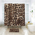 LIGHTINHOME Leopard Print Shower Curtain 60Wx72H Inch Wild Safari Skin Pattern Powerful Cheetah Cat Panthera Black Brown Fur Wildlife Waterproof Bathroom Home Decor 12 Plastic Hooks