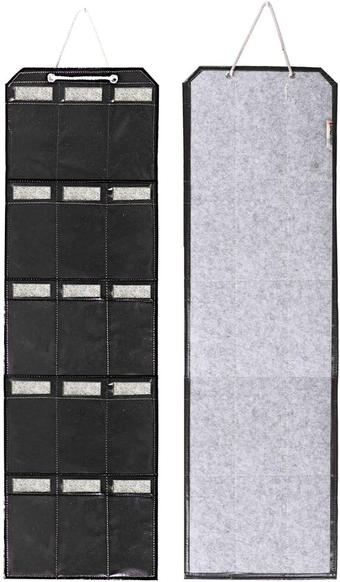 ESINGMILL Eyeglass Sunglasses Organizer Hanging Wall - Glasses Holder Storage Display Pocket Mount Hanger on Wall or Door, 9/15/25 Slots