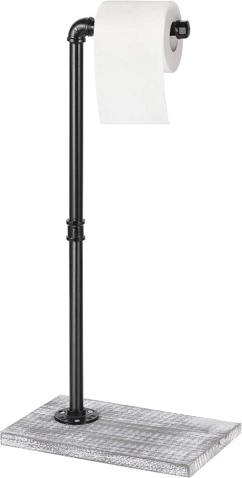 MOOACE Industrial Toilet Paper Holder Stand, Paper Pipe Tissue Roll Tower Holder for Bathroom, Washroom Rustic Gray