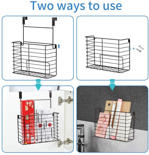 TreeLen 2PK- Kitchen Cabinet Organizer for Cutting Boards Over The Cabinet Organizer Wall Door Mount Foil Holders Rack for Kitchen Bathroom Pantry-Bronze ¦