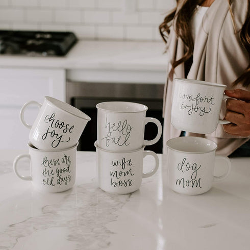 Sweet Water Decor Dog Mom Coffee Mug | Cute 16oz Ceramic Campfire Style Coffee Cup Microwave & Dishwasher Safe | Large Mug For Dog Moms, Pet Owners, Puppy Lovers, and Dog Adoption