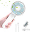 WOWGO Portable Handheld Fan - Mini Personal Fan 180° Rotating Adjustment, USB Rechargeable 2500mAh 3 Speed Hanging Personal Fan with USB output port for Home Office Indoor Use Outdoor Travel (white)