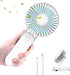 WOWGO Portable Handheld Fan - Mini Personal Fan 180° Rotating Adjustment, USB Rechargeable 2500mAh 3 Speed Hanging Personal Fan with USB output port for Home Office Indoor Use Outdoor Travel (white)