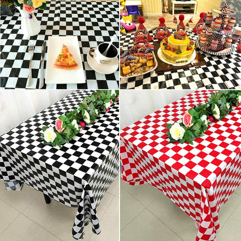Black and White Checkered Racecar Themed Birthday Party Cake Plates Napkins and Tablecloth Children's Birthday Party Decorations for Boys Girls (Serves 20)