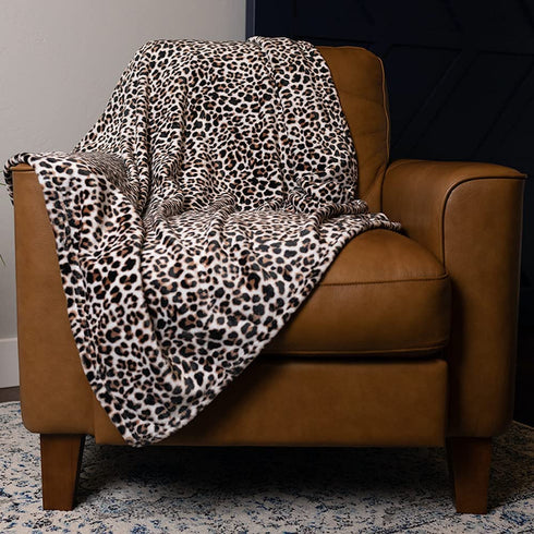 Graced Soft Luxuries Throw Blanket Fleece Minky Microfiber Soft Throw (Leopard, Throw 50" x 60")