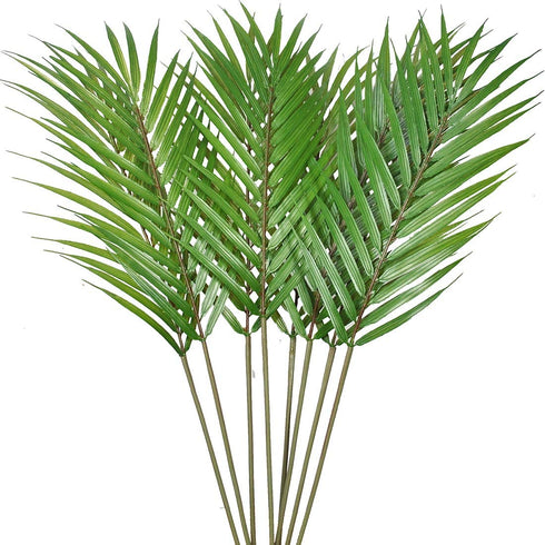 8 Pack Artificial Palm Leaves Faux Plants Palm Leaf Greenery Tropical Palm Tree Leaves for Palm Wedding Arrangement Jungle Party Decorations