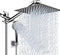 Shower Head Combo,10 Inch High Pressure Rain Shower Head with 11 Inch Adjustable Extension Arm and 5 Settings Handheld Shower Head Combo,Powerful Shower Spray Against Low Pressure Water with Long Hose