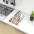 Grarry Acrylic Spice Rack Tray Insert 4 Tier Clear Spice Drawer Organizer for Kitchen Cabinets, 4 Slanted Tiers for Garlic, Salt, Pepper Spice Jars, Seasonings, Vitamins, Supplements, 1 Pack Clear