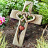 YunQin Carved Wooden Cross - Intertwined Hearts, Wooden Love Cross, Wall Hanging Hand Carved Wood Cross for Home Living Room Decor