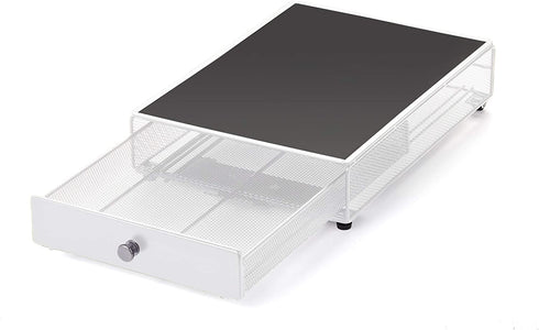 Nifty Appliance Rolling Drawer White Open Mesh, Office or Home Kitchen Counter Organizer, Non-Slip Mat Top for Coffee Maker, Stand Mixer, Blender, Toaster