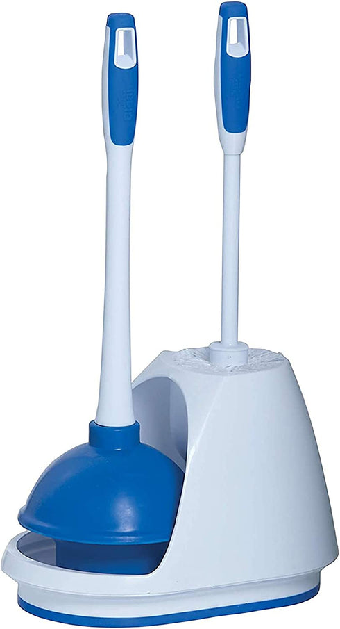 Mr. Clean Turbo Plunger and Bowl Brush Caddy Set, Toilet Brush Plunger Combo