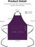 Puroma Adjustable Bib Apron Waterdrop Resistant with 2 Pockets, Unisex Cooking Kitchen Aprons for Chef Couple BBQ Painting (Purple?