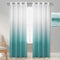Hiasan Faux Linen Ombre Sheer Curtains - Voile Grommet Window Curtains for Bedroom and Living Room, 52 x 96 Inches Long, Turquoise, 2 Drape Panels