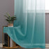 Hiasan Faux Linen Ombre Sheer Curtains - Voile Grommet Window Curtains for Bedroom and Living Room, 52 x 96 Inches Long, Turquoise, 2 Drape Panels