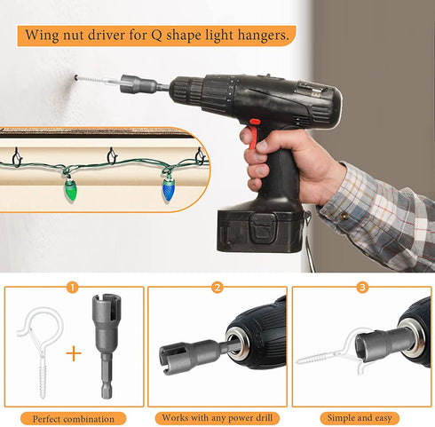 32PCS Q Hanger Hooks,Ceiling Screw Hook Outdoor Lights Lights Hanger Hook Cabinet Ceiling Hanger Wall Mount Hook for New Year House Garage Party Easter LED Fairy Lights