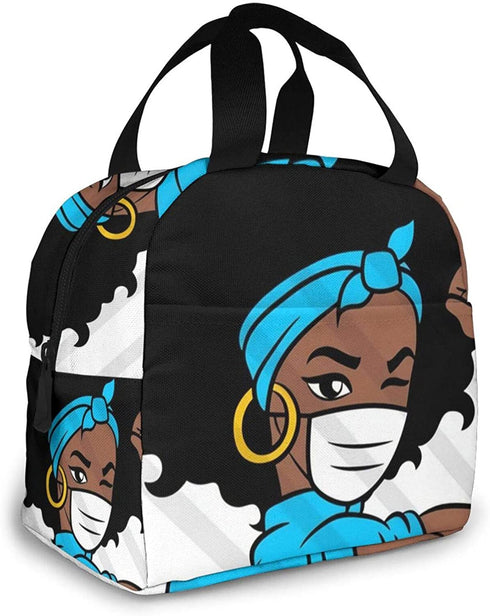 Kslai Afro Woman Nurse Doctor Lunch Bag Tote Bag Lunch Bag for Women Lunch Box Insulated Lunch Container