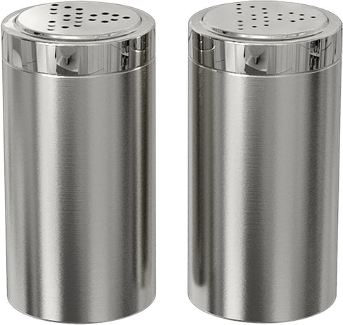 nu steel Jumbo Salt & Pepper Shaker Set of 2, 15 Oz. Stainless Steel With Shiny Finish, Small