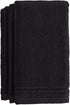 Cotton Fingertip Towels Set Black - 4 Pack - 11 x 18 Inches Decorative Small Extra-Absorbent and Soft Terry Towel for Bathroom - Powder Room, Guest and Housewarming Gift (Black)