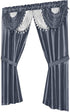 Regal Home Collections Amore 54 X 84 Inch Luxurious 5PC Attached Valance, Silver Window Curtain Set, 54 X 84