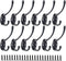 12 Pack Coat Hooks, POZEAN Hooks for Hanging with 24pcs Screws, Black Towel Hooks Wall Hooks for Hanging Coat Scarf, Bag, Towel, Key, Cap, Cup, Hat and More