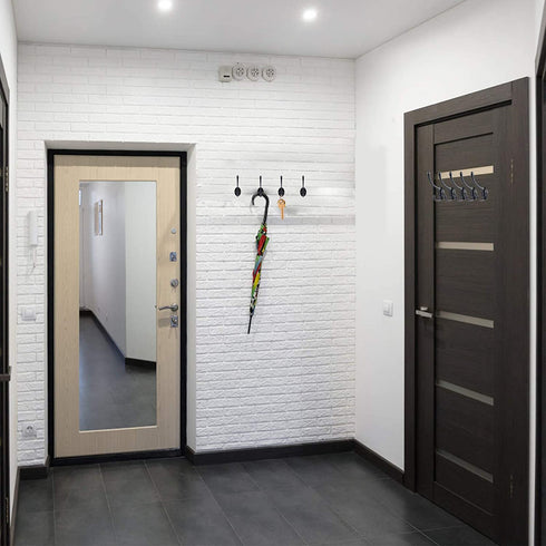 12 Pack Coat Hooks, POZEAN Hooks for Hanging with 24pcs Screws, Black Towel Hooks Wall Hooks for Hanging Coat Scarf, Bag, Towel, Key, Cap, Cup, Hat and More