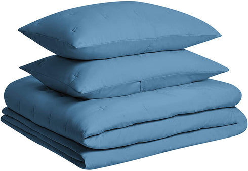 Amazon Basics Tufted Stitch Comforter Set - Soft, Easy-Wash Microfiber - Full/Queen, Deep Teal