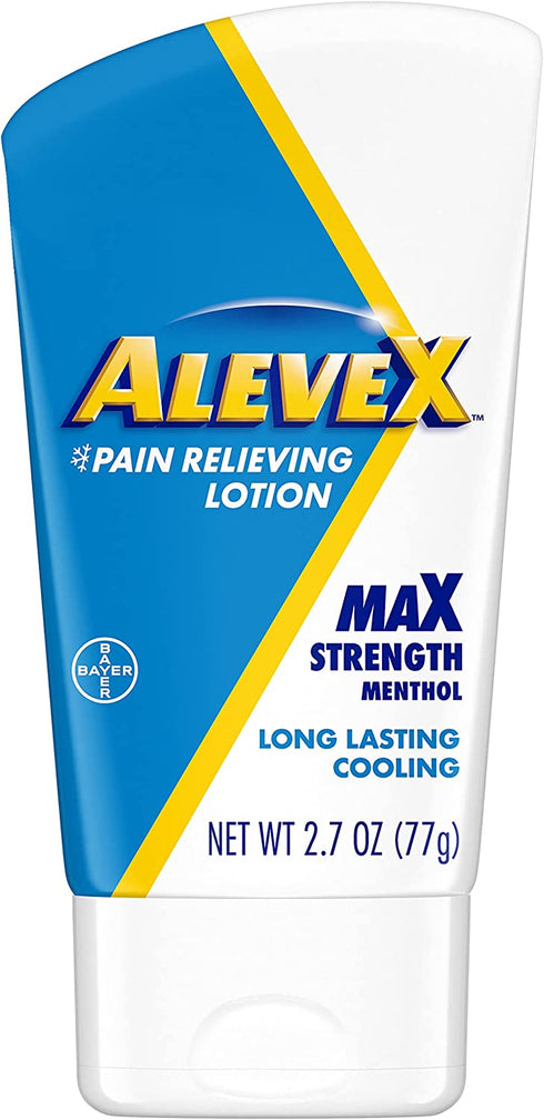 Aleve AleveX Pain Relieving Lotion, Powerful & Long Lasting for Targeted Joint & Muscle Pain Relief, 2.7oz Tube