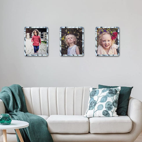 NBYONE 6X8 Picture frame,Real Glass photo frames for Wall Hanging or Table Top Home Decoration (6x8, Grey+white)