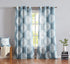 Treatmentex White and Blue Semi-Sheer Curtains for Living Room 84" Floral Medallion Print Window Panels Grommet Top 2 Pc